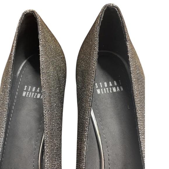 Stuart Weitzman Gold Glitter Metallic Round Toe Pumps Size 9.5M Party WeddingEUC - Picture 10 of 13